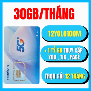 SIM 4G Vinaphone 12YOLO100M Tặng 1 Tỷ GB Full Data Tốc Độ Cao Xem Y0utubi Tictoc Fabook - Mua 1 Lần Dùng 12 Tháng Liên Tiếp | FREESHIP - CHƯA KÍCH HOẠT.