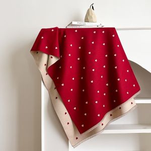 FXUP Chấm bi hình trái tim. Khăn quàng cổ mùa đông Hai Mềm mại Khăn choàng cổ giả cashmere Ấm áp Khăn choàng Dành cho phụ nữ.