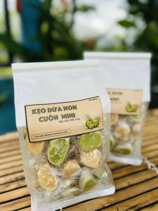 500g Kẹo dừa non cuộn mix 2 vị truyền thống & lá dứa