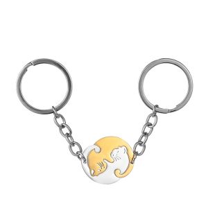 2Pcs Gantungan Kunci Couple Lucu Kucing Cinta Hati Couple Keychain Untuk Pasangan Persahabatan Hadiah Perhiasan Ulang Tahun