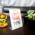 ป้ายอะคริลิคตั้งโต๊ะ A6 / 4x6นิ้ว แนวตั้ง 10.5x15.5cm โชว์ 1 ด้าน ทรง L (A6P1P). 