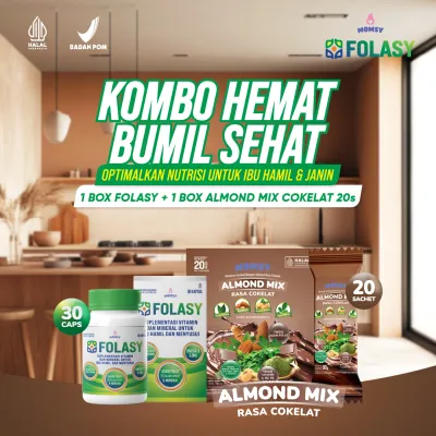 MOMSY- FOLASY [Folat Aktif] 30kapsul x Almond Mix Cokelat 20sachet