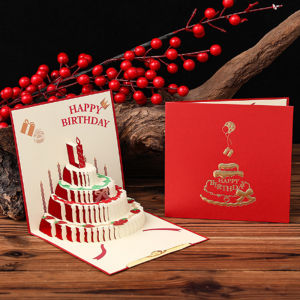 ขายดี! การ์ดอวยพรวันเกิดเค้ก 3D รูปร่างเค้ก บัตรอวยพรวันเกิด สําหรับตกแต่งเค้กวันเกิด การ์ดดอกไม้ การ์ดวาเลนไทน์ มีไฟมีเสียงเพลง