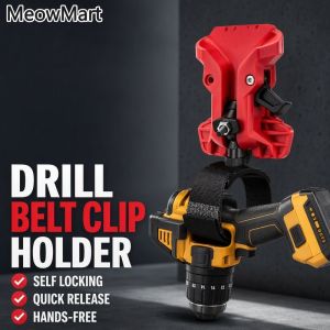 Power Tool Belt Clip Drill Holder Quick Release Self Locking Heavy Duty Steel Waist Hanger Workshop