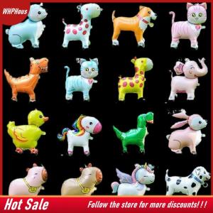 【COD】🔥🔥🔥 4D Cartoon Foil Balloons Elephant Stand Walking Balloon With Wheel For Kids Birthday Party Decoration Baby Shower