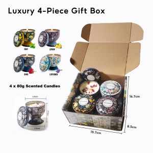 Scented Candle Soy Wax Scented Candle Tin Box Soy Wax Candle Essential Oil Candle Smokeless Candle