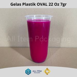 RJM U Cup Oval Plastic Cup / Gelas Plastik PP OVAL 22 Oz 7gr isi 50 Pcs