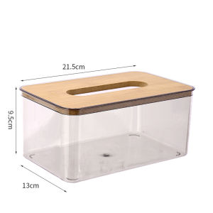 Holder Desk Organizer Tissue Box Transparent Bamboo Tissue Box Transparent Nordic Minimalist