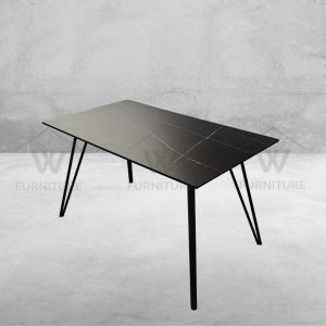 Wfurniture 1+4 Modern Cafe Restaurant Table Wood Dining Set Dining Chair Set Meja Makan 餐桌椅