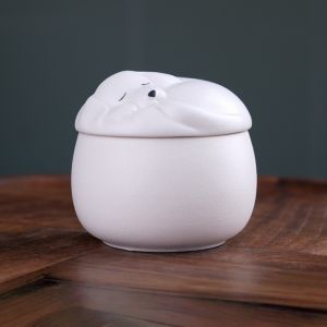 OUTOPEN 150ml Hộp đựng hài cốt chó mèo đang ngủ Bàn chân thú cưng Đài tưởng niệm Lọ đựng tro cốt thú cưng bằng gốm sứ Hộp Ký Ức Dễ thương Hộp đựng tro cốt thú cưng Lễ tang thú cưng