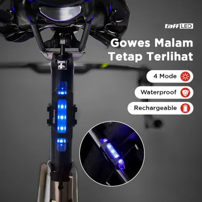 TaffLED Lampu Belakang Sepeda LED USB Rechargeable 250mAh 15 Lumens DC-918 – Lampu Sepeda Belakang LED Bisa Dicas USB Lampu LED Sepeda Depan Belakang BMX Ontel Tail Light Rechargeable Safety Riding Lampu Sepeda DC918 TaffLED