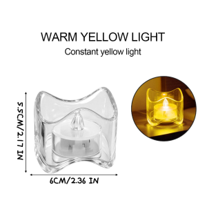 4Pcs French Style Wave Flameless LED Candle Set / Battery Powered Realistic Flickering Tealight Lights / Smokeless Safe Indoor Lighting Decor