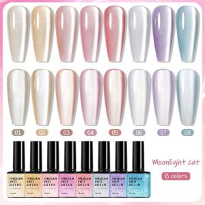 Cat Eye Gel Nail Polish Magnetic Polish White Silver Nails Soak Off UV White Magnetic Gel Polish