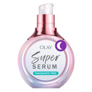 Olay Super Serum Night Repair Fragrance-Free Trial Size - Niacinamide Peptide Salicylic & Lactic Acid Glycerin ​ - 5-in-1 Skin Care Benefits - Hydrating Reduces Dark Spots  0.4 Oz