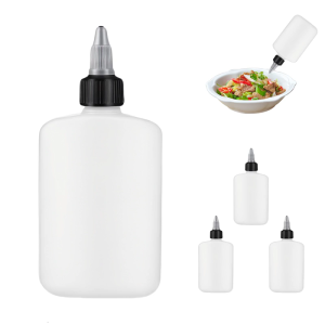 4 Pack HDPE Oil Dispenser Bottles 120ML Capacity Leak Proof Condiment Container for Cooking Kitchen Accessories