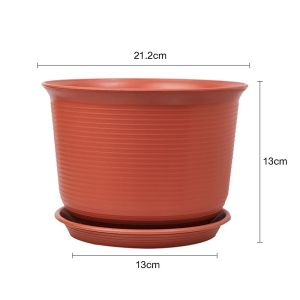 กระถางญาญ่า กระถางต้นไม้ มินิมอล พร้อมถาด สไตล์นอร์ดิก กระถางดอกไม้พลาสติก ทนทาน การตกแต่งระเบียง ข้นขึ้น