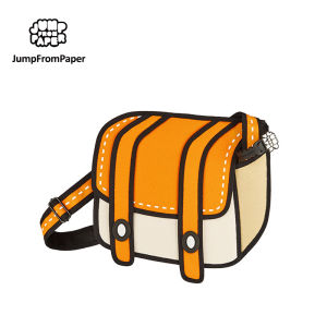 JumpFromPaper JFP007 Cheese Orange Shoulder Bag 3D Style 2D Drawing Cartoon Bag Comic 3D Messenger Bag Men Bag Casual