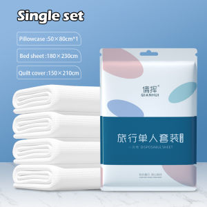 Disposable Travel Bedsheet Set Pillow Case Quilt Cover Pure Cotton Bath Towel Hotel Essentials Towel &Bedding Set