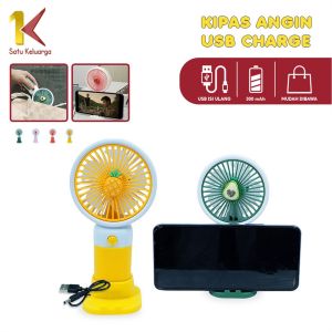 Satu Keluarga Kipas Angin Genggam Mini Portable Motif Buah C906 Mini Fan Bentuk Buah Lucu Cute Fan USB Charge