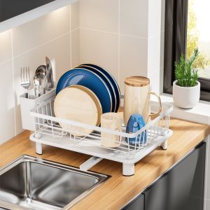 Kitchen Multifunctional Dish Rack Storage Box Tableware Drainer Small Size Dish Storage Dish Rack