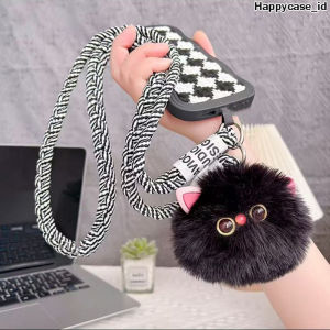 SM517 Tali HP Pompom Cat Lanyard Model Kepang Universal Super Lovely Cross-Body Motif Bervariasi Gantungan Handphone HC8982