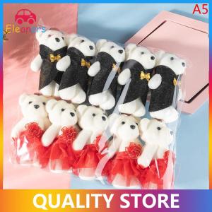 [Eleanor] 10PCS Couple Models Bear Flower Bouquet Cartoon Dolls Wedding Decoration Gifts