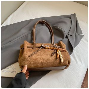 EchoBliss  กระเป๋าสายรักแร้สะพายไหล่สำหรับสุภาพสตรีกระเป๋าโท้ทหนังกลับแฟชั่นความจุขนาดใหญ่