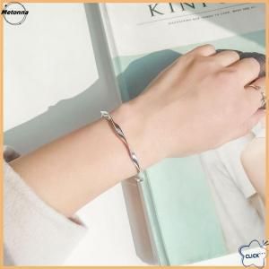 Follow Get More【Metonna】 Classic Premium Retro Style Twisted Twist Metal Bracelet for Women Simple Open Adjustable Trend Girls Jewelry Gift Accessories