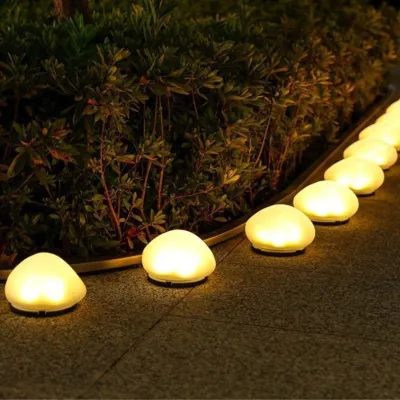 Keranixy Waterproof Solar Stone Lamp Outdoor Pebble Garden Light Courtyard Warm Decor Illumination Lampu Hiasan Raya