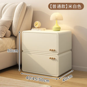 [CozyNest ]Cream style bedside cabinet made of solid wood simple and modern suitable for home use in a bedroom. Small childrens creative bedroom bedside storage cabinet.