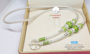 PRE-ORDER สร้อยคอเงินแท้สุโขทัย ลายสามเสา-ลงยาแบบร้อน หนัก 1.7-2 บาทตัน(เรือนเงินแท้)