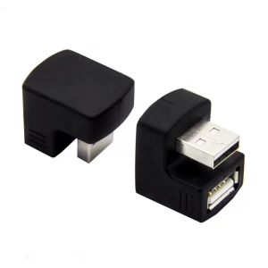 U Shaped Bend USB2.0 Extension Adapter Durability ABS Construction USB2.0 Angled Connectors Highly speed Data Transfer