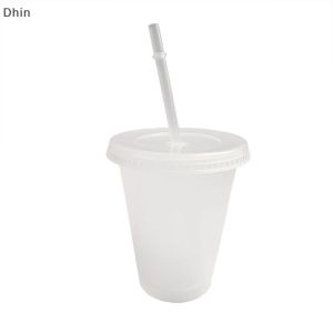 475ml Straw Mugs Cup With Lid Water Cup Drinks Cup Food Grade PP Plastic Reusable Drinks Cup Tumbler Drinkware