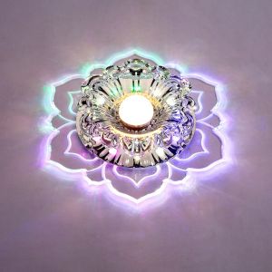 Modern Acrylic Crystal Aisle Ceiling Light Creative Glass Corridor Lights Flower-Shaped Downlight Balcony Porch Corridor Living Room Decorative Chandelier Lighting.