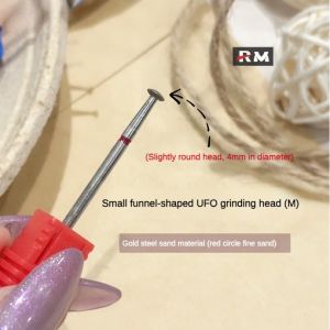 Small Flying Saucer Overflow Glue Treatment Grinding Head Emery Nail Grinding Head Ufo Mini Funnel Nail Tool Side Trim Diamond Manicure Grinding Head Edge Dead Skin Barbs