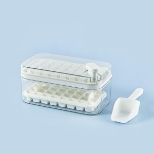 Ice Cube Tray Push Lid Korea / Cetakan Es Batu Tekan Wadah Transparan H661