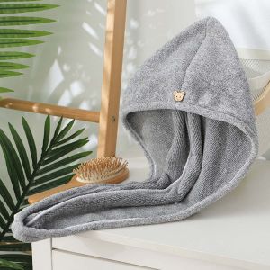 Dry Woman Bamboo Fiber Microfiber Quick Dry Hair Turban Wrap Hair Bathing Cap Shower Caps Towel Cap Hair Hat