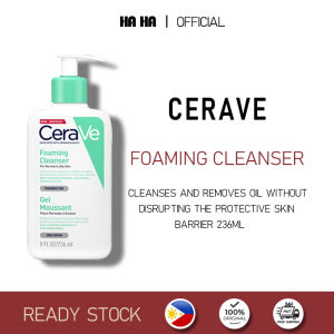 Cerave Hydrating Foam Cleanser 236ml 3 Essential Ceramides + Hyaluronic Acid pH Balanced Fragrance Free Non-Comedogenic Daily Face Wash for Normal to Oily Skin