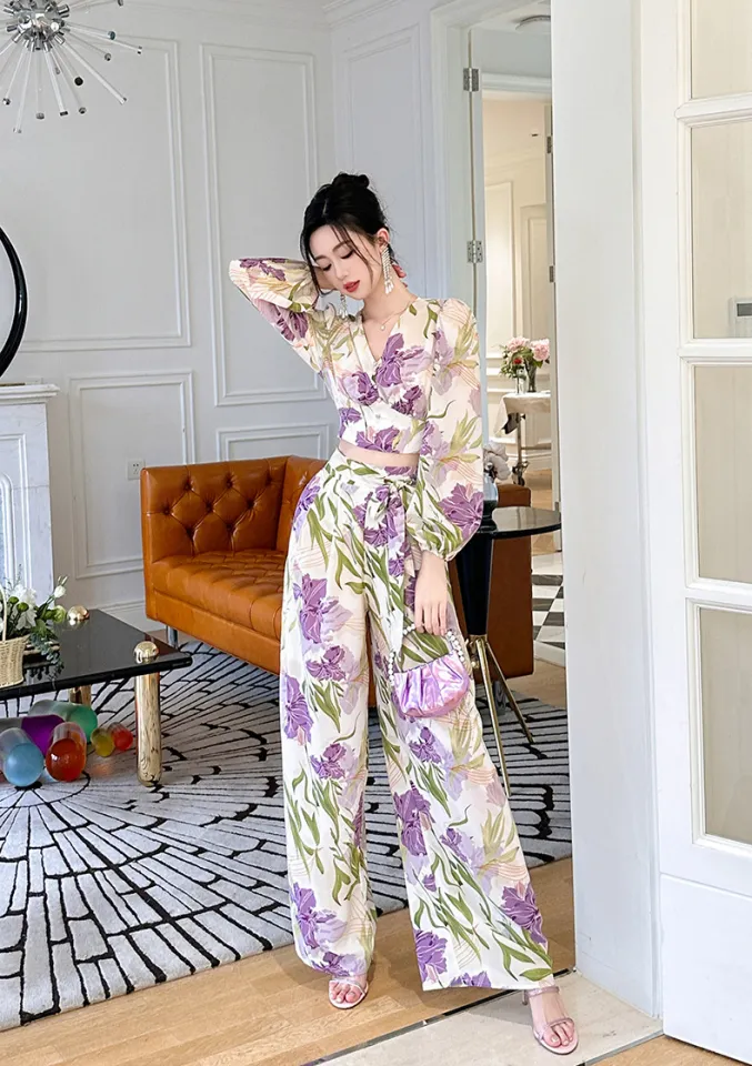Coiry Floral Printed Chiffon Jumpsuit Fashion Summer Jumpsuits Elegant  Casual for Work 