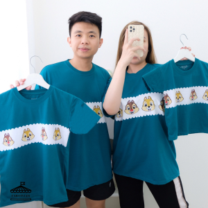 CAROTYLES S Kaos Couple Keluarga Motif Chip Dale Fullprint Wanita Lengan Pendek Katun