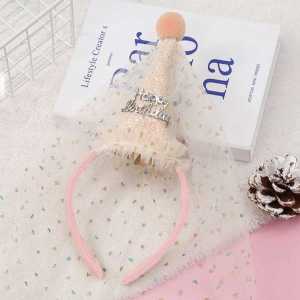 Bayar Di Tempat - Hairband Pesta Ulang Tahun / Bando Babyfriendly Manik / Bando Topi Mahkota Glitter