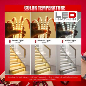 Combo 3m 5m 10m dây led dán 220v kèm nguồn hắt trần tủ kệ