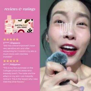 Purest Co Collagen Glow Strawberry Smoothie Marine Collagen Drink Boost Radiant Youthful Skin Nourish Hair Nail Beauty Oral Supplement