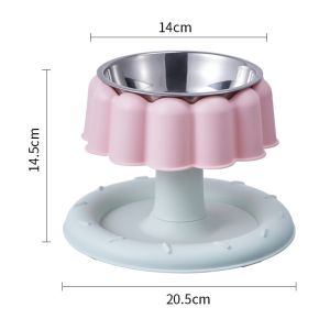 MiloPet ชามแมว ชามหมา ชามสัตว์เลี้ยงทรงสูง ชามสแตนเลส 2ชั้น ทําความสะอาดง่าย ฉลองวันเกิดของบุตรสัตว์