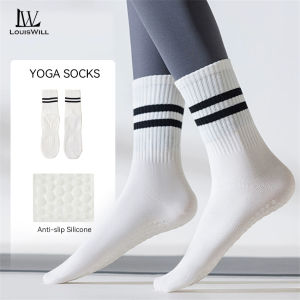 LouisWill Yoga Socks Sports Socks with Grips for Women Home House Floor Barre Non-slip Socks Dance Pilates Fitness Cotton Stocking Non-slip Sports Socks Pilates Socks Dance Fitness Training Socks Womens non-slip Sports Socks