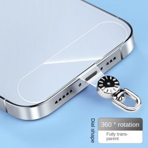 LALEUCA 360° Rotatable Phone Lanyard Gasket Hanging Cord TPR Phone Card Clip Luxury Ultra Thin Metal Phone Patch Mobile Phone
