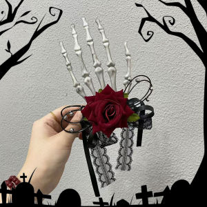 Halloween Hair Clips Skeleton Hands with Satin Ribbon Great Halloween Hair Accessories