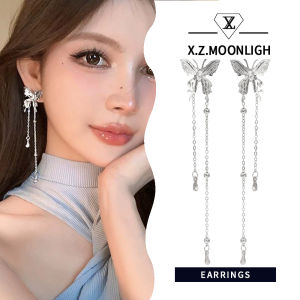 X.Z.MOONLIGH Butterfly Fringe Earrings Bohemian Charm Elegant Jewelry for Eye-Catching Looks
