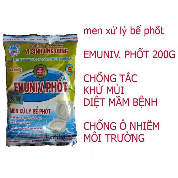 Men vi sinh emuniv xử lý bể phốt, mùi hôi bồn cầu EMUNIV.PHỐT