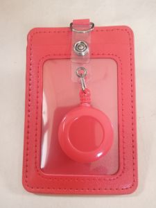 (2 Pcs) Card Holder Kulit Sintetik 2 Slot Kartu dan Yoyo Tarik atau Tali 1.5 cm